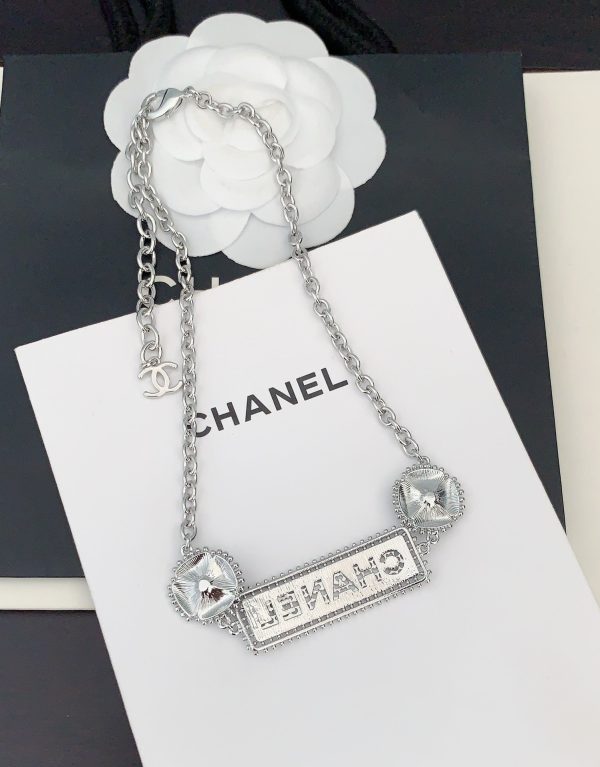 18K CC Resin Diamonds Necklace - 图片 8