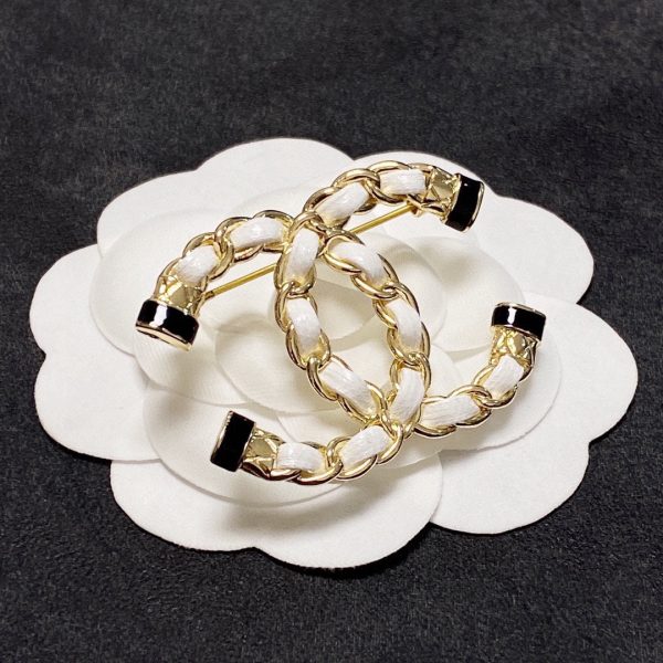 18K CC Pearl Brooch - 图片 5