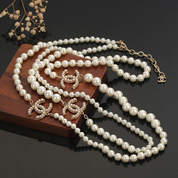 18K CC Long Pearls Necklace - 图片 4