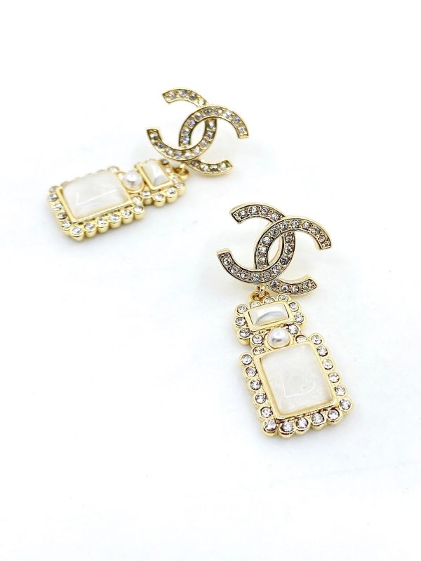 18K CC Perfume Bottle Earrings - 图片 4