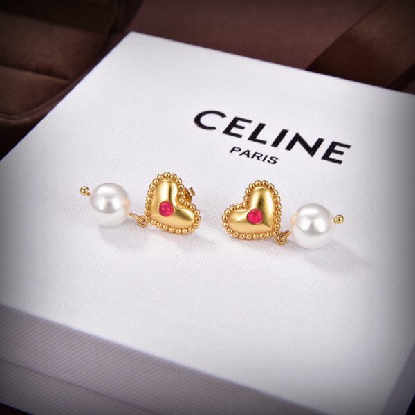 18K Triomphe Heart Pearls Earrings - Image 4
