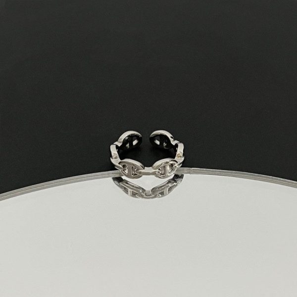 18K Chaine D'Ancre Enchainee H Ring - 图片 3