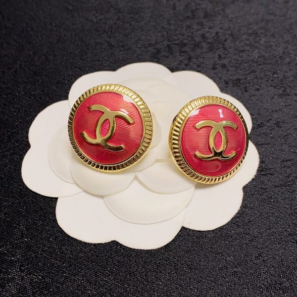 18K CC Red Earrings