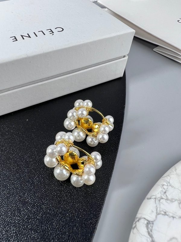 18K Triomphe Two-Rows Pearl Earrings - 图片 5