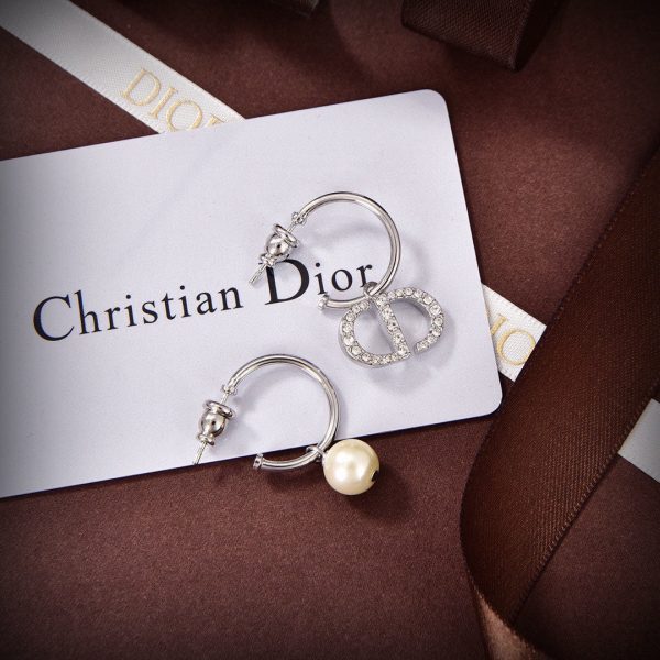 18K Petit CD Pearl Earrings - 图片 4