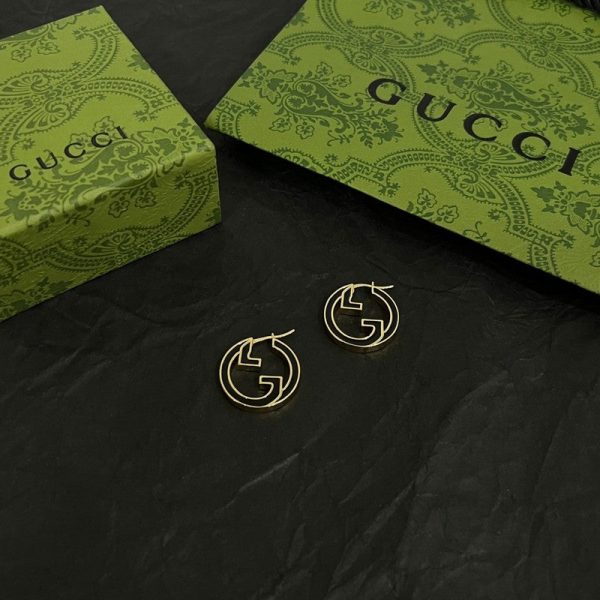18K Double G Color Hollow Earrings - 图片 4
