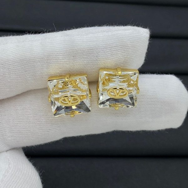 18K Garavani Vlogo Color Crystal Earrings - 图片 4