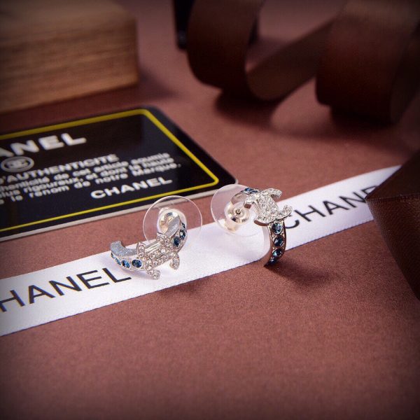18K CC Blue Crystals Earrings - Image 3