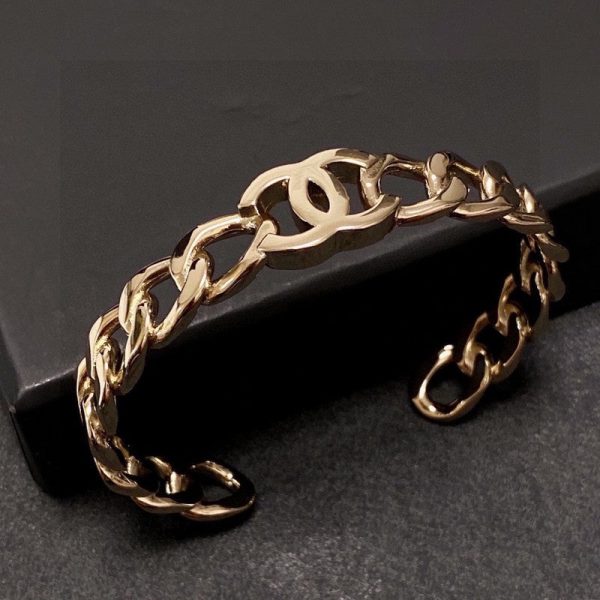 18K CC Open Cuff Bracelet - Image 4