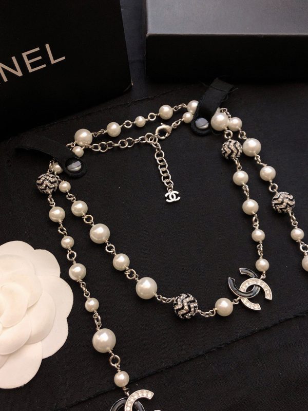 18K CC Star Pearls Long Necklace - 图片 5