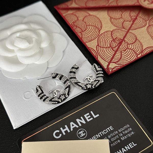 18K CC Black Diamonds Earrings - 图片 5