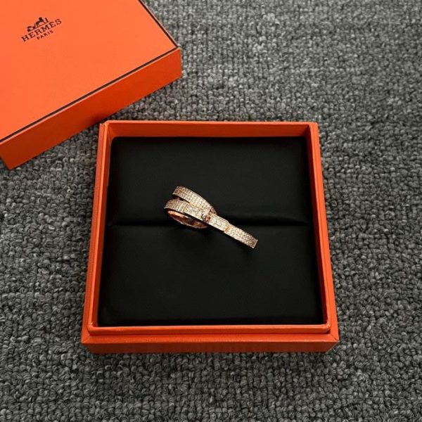 18K Kelly Gavroche Double H Ring - 图片 8