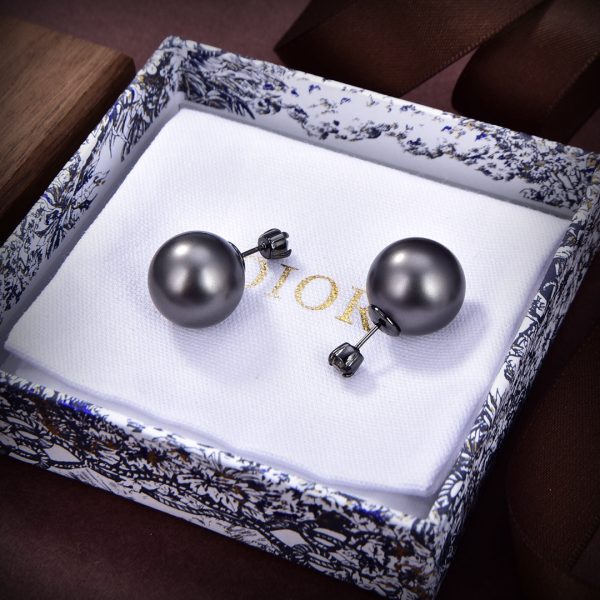 18K CD Tribales Black Resin Pearls Earrings - 图片 6