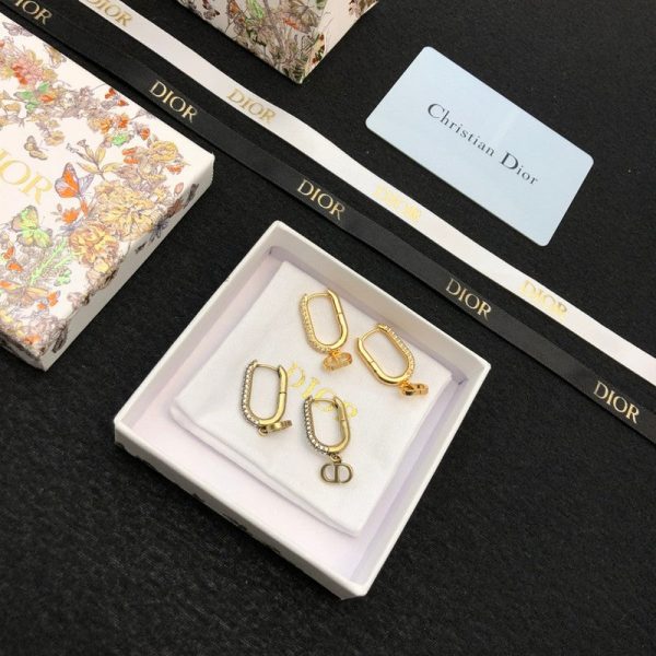 18K CD Diamond Earrings - 图片 4