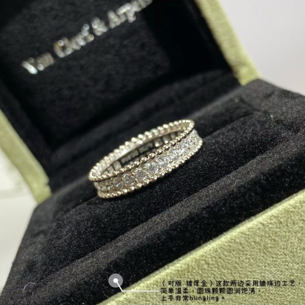 18K White Gold Perlée Diamonds Ring - 图片 6