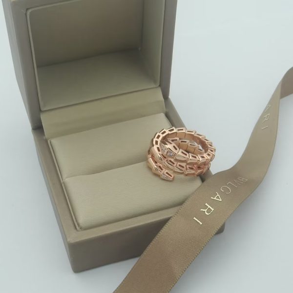 18K BV Serpenti Viper Demi Diamond Ring - Image 8