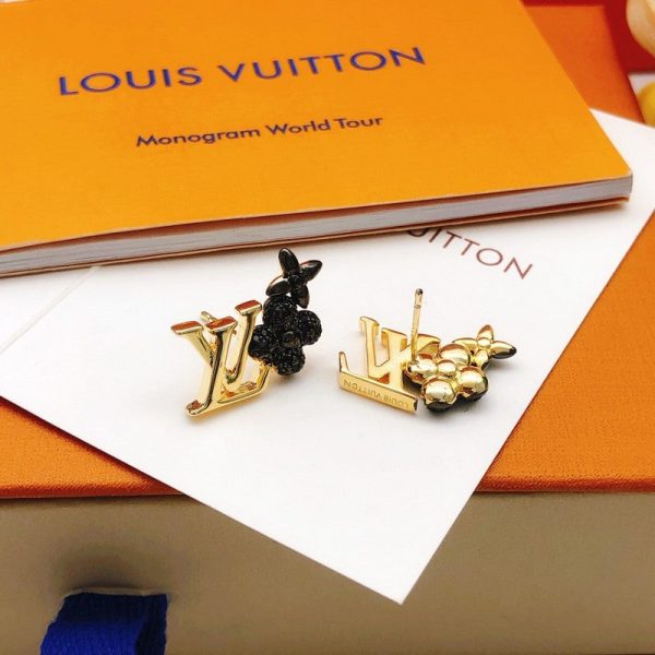18K Louis Black Blossom Earrings - 图片 5