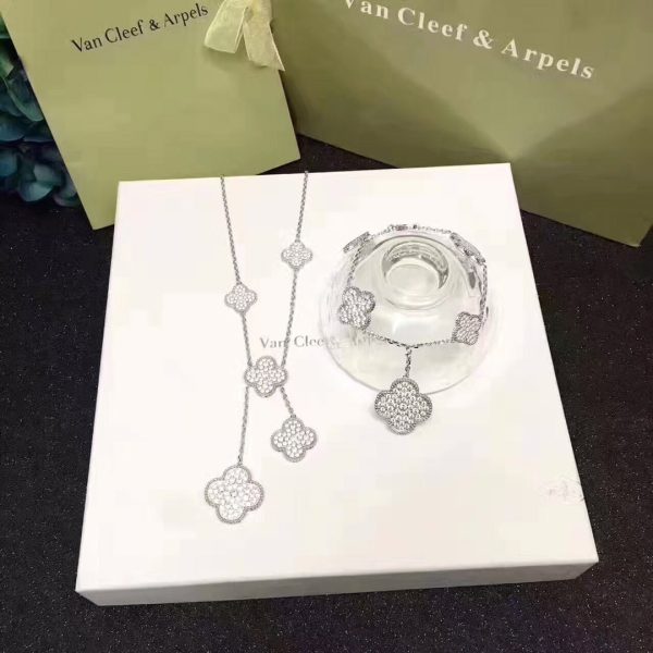 18K Magic Alhambra Six Motifs Diamonds Necklace - 图片 6