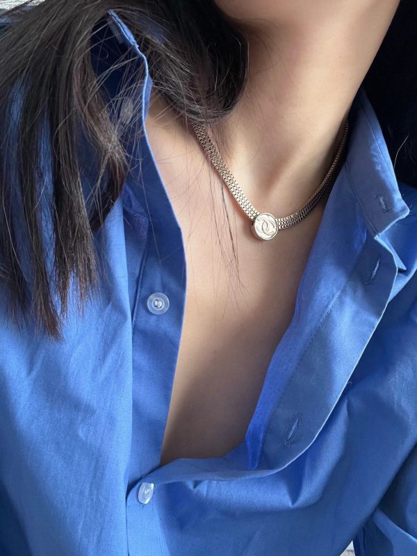 18K CC Choker Chain Necklace - Image 2