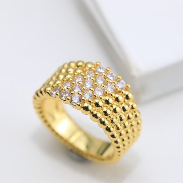 18K Perlée Diamonds Five Rows Ring - 图片 4