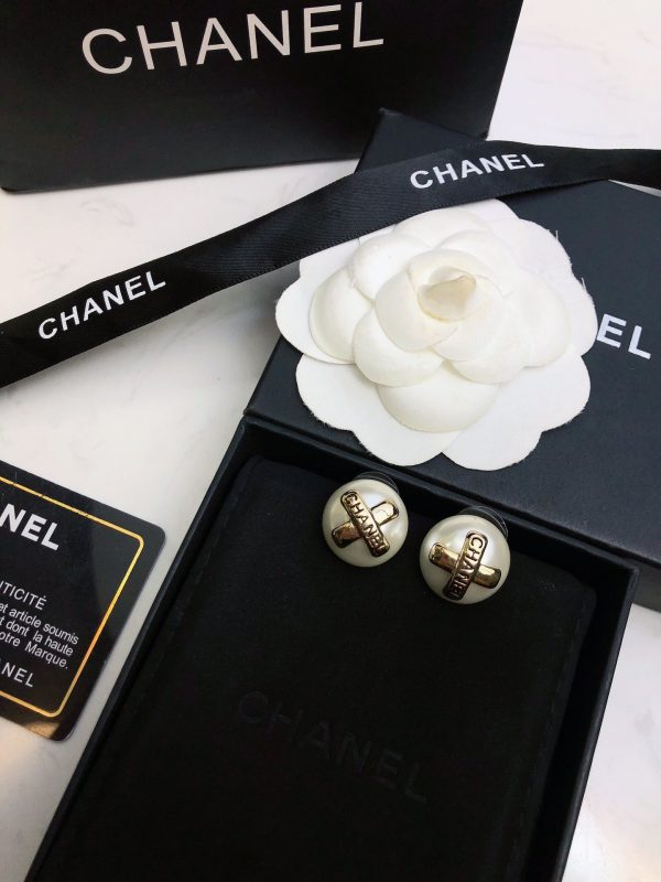 18K CC Pearl Earrings - 图片 6