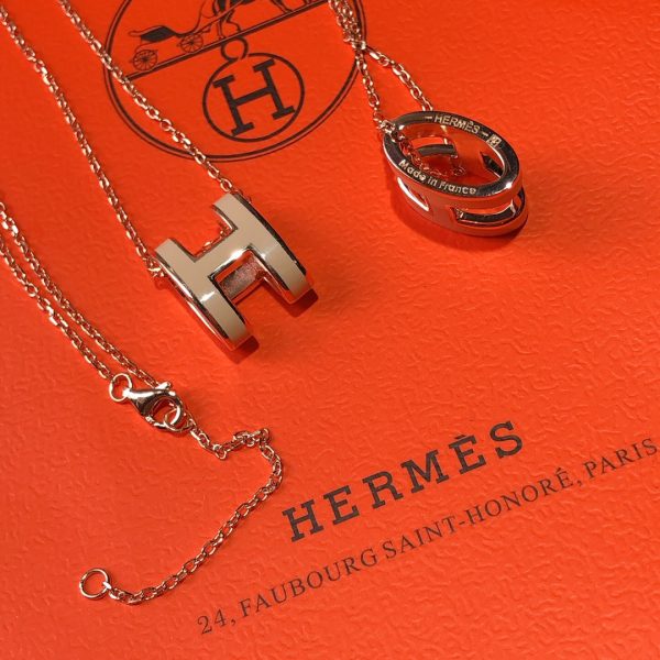 18K Mini Pop H Grey Necklace - 图片 13