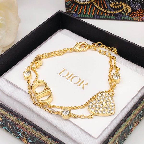 18K Petit CD Heart Diamonds Bracelet - 图片 3