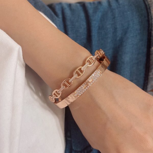 18K Kelly Double Tour Diamond H Bracelet - 图片 14