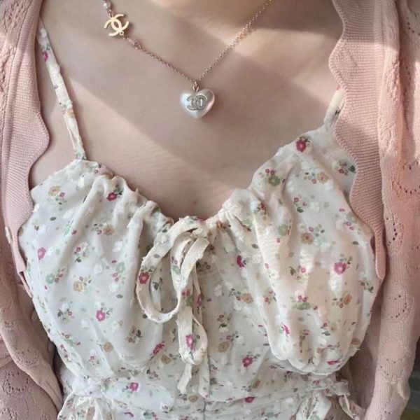 18K CC Pearl Heart Pink Necklace - 图片 4