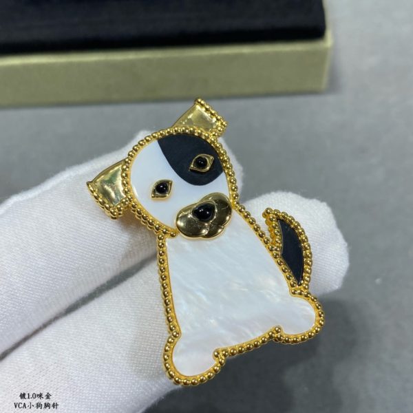 18K Lucky Animals Dog Clip Brooch - 图片 3