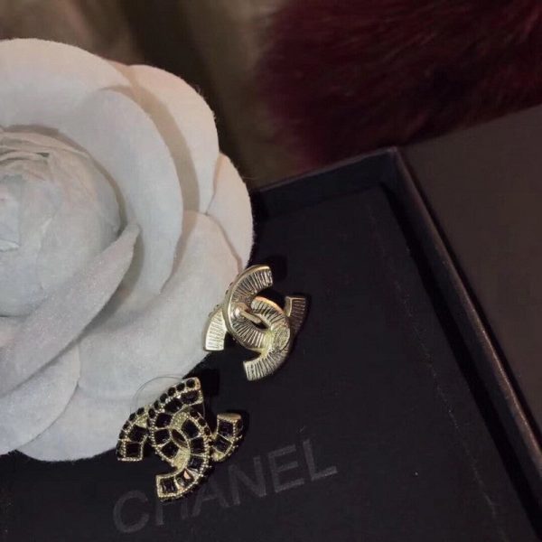 18K CC Black Crystals Earrings - Image 5