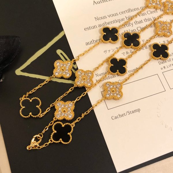 18K Vintage Alhambra 20 Motifs Long Necklace - Image 10