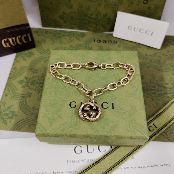 18K Double G Striped Pendant Bracelet - 图片 8