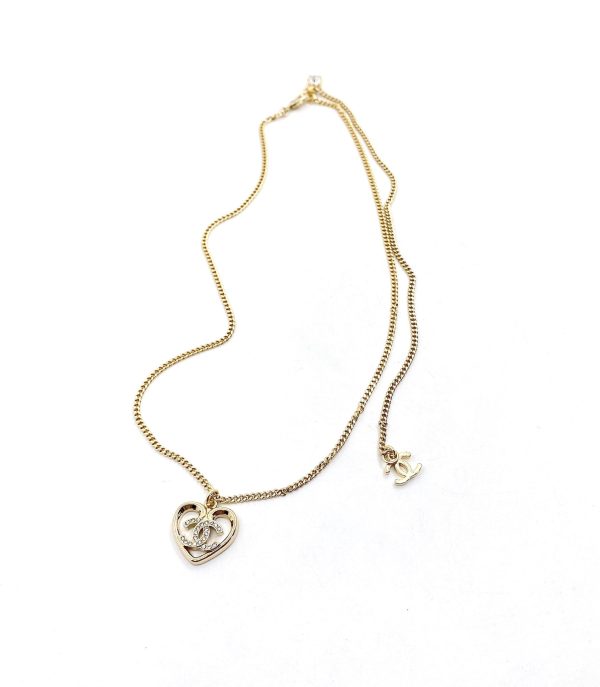 18K CC Heart Pendant Chain Necklace - 图片 4