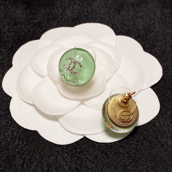 18K CC Green Earrings - 图片 2