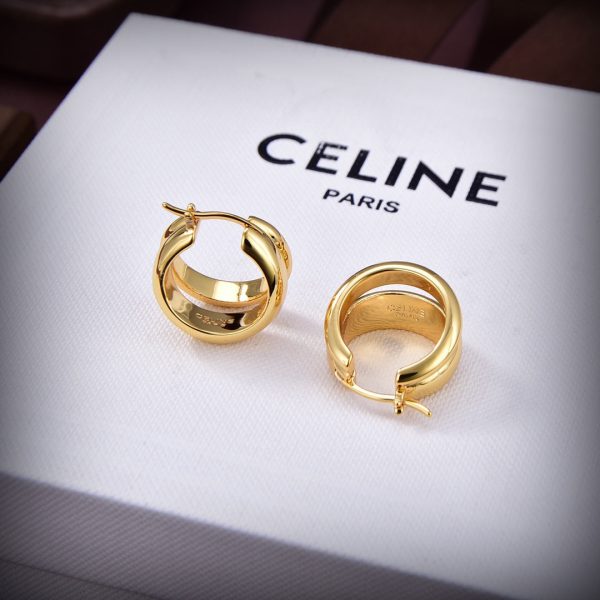 18K Triomphe Formes Abstraites Hoops Earrings - 图片 4