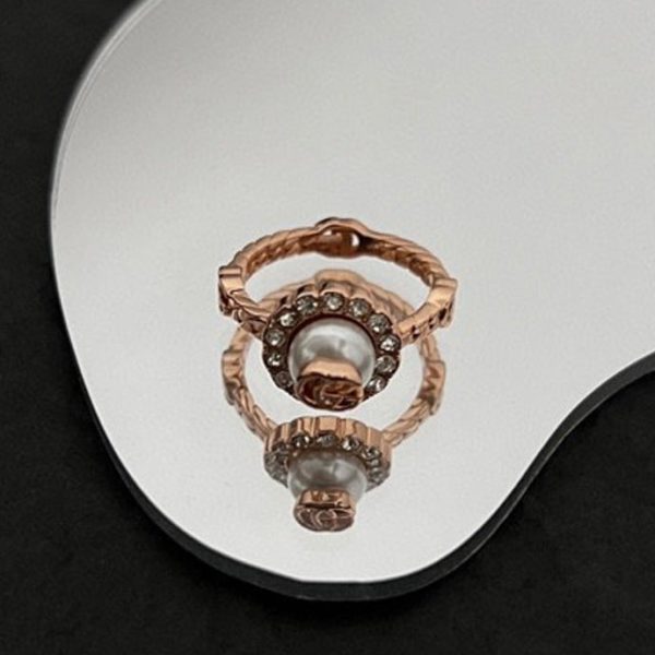 18K Double G Pearl Ring
