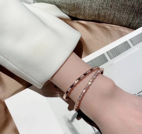 18K BV Serpenti Viper Demi Pave Diamond Bracelet - 图片 8