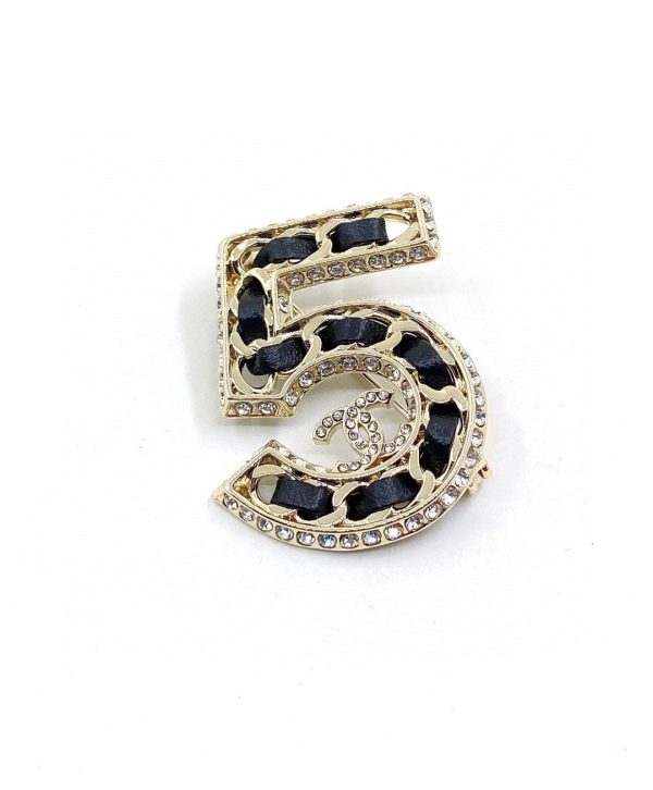 18K CC No.5 Strass Brooch - 图片 4