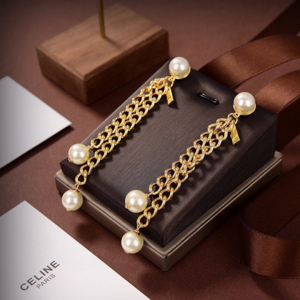 18K Triomphe Pearls Long Earrings - Image 4