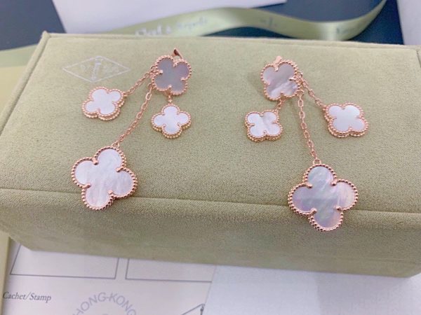 18K Magic Alhambra Four Motifs Earrings - 图片 5