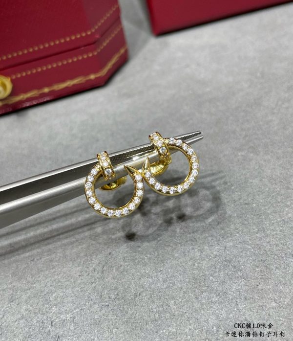 18K Juste Un Clou Diamonds Earrings - 图片 5