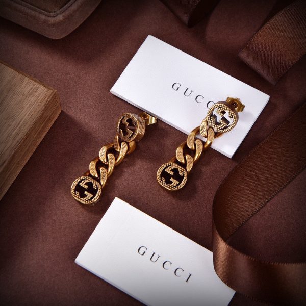 18K Double G Chain Earrings - 图片 4