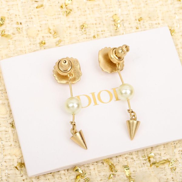 18K CD Pearl Pendant Earrings - 图片 5