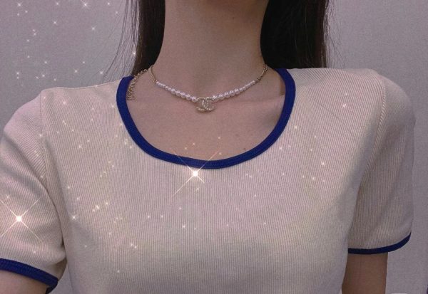 18K CC Pearls Choker Necklace - 图片 4
