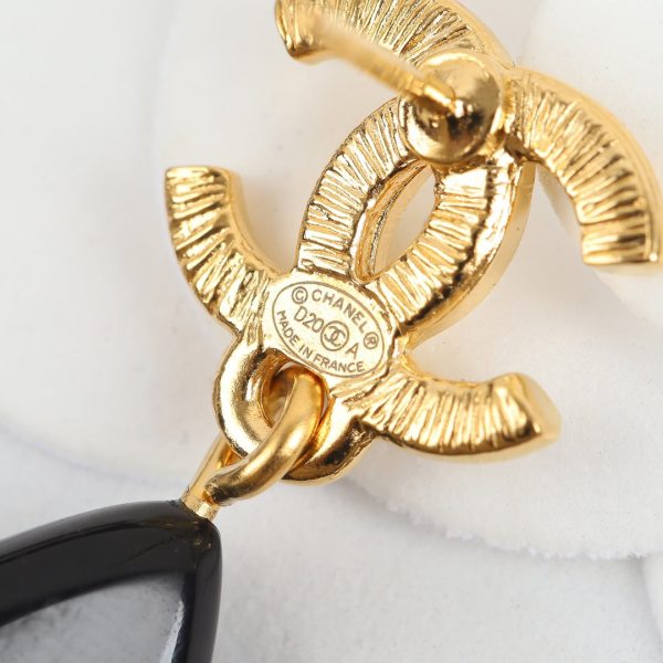 18K CC Camellia Pendant Earrings - Image 5