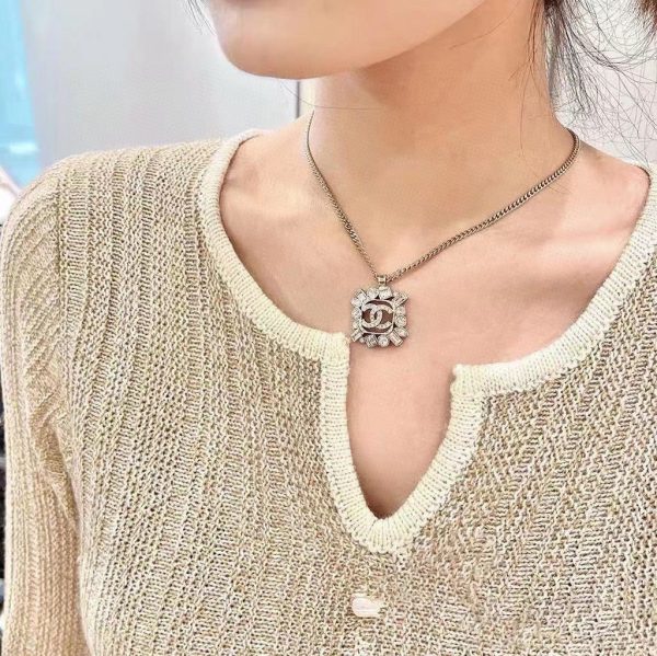 18K CC Diamonds Pendant Necklace - 图片 4