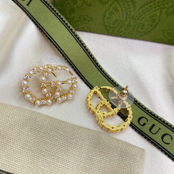 18K Double G Pearls Earrings - 图片 2
