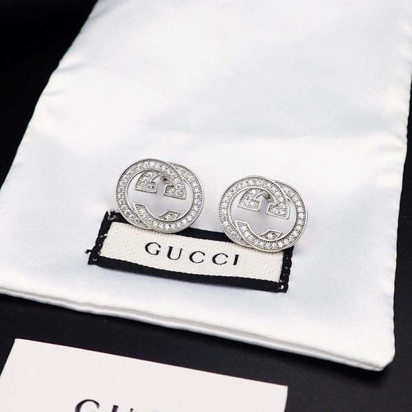 18K Double G Diamonds Earrings - 图片 4
