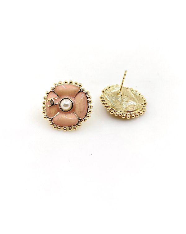 18K CC Pink Pearl Earrings - 图片 3